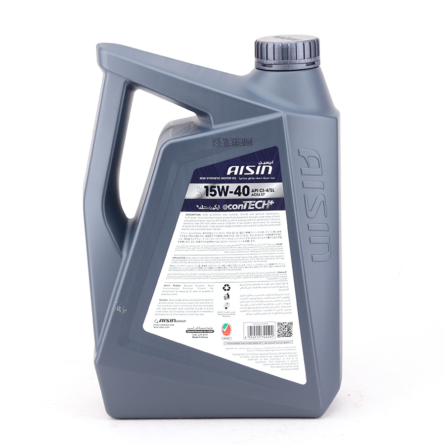Nhớt Động Cơ Aisin 15W-40 CI4/SL Semi Synthetic 4 Lít ECSI1544P