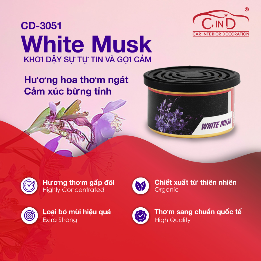 Hộp thơm CIND 40g CD-3051 WHITE MUSK