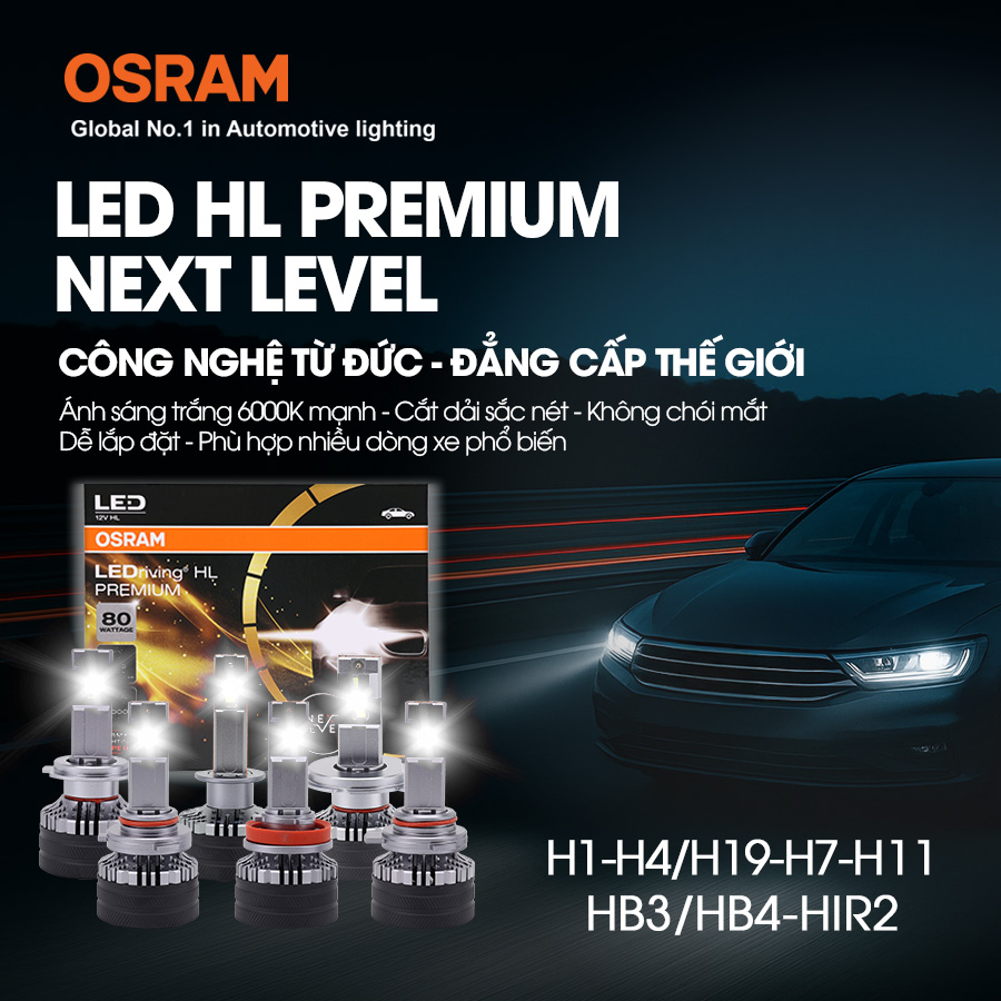 Bóng Led Pocky 2 H4-H19 H6204CW 12V 80W 6000K 2 bóng/hộp Hiệu Osram