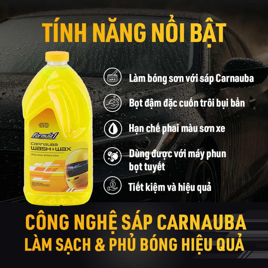 Nước rửa xe có chất đánh bóng Formula 1 ( Wash & wax ) 1.9L #615032