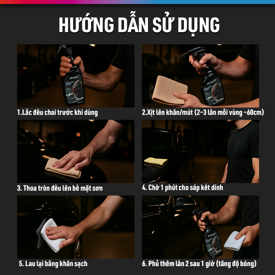 Đánh bóng sơn Ceramic dạng xịt màu xám Formula 1 (680ml) # 617724(#617023)