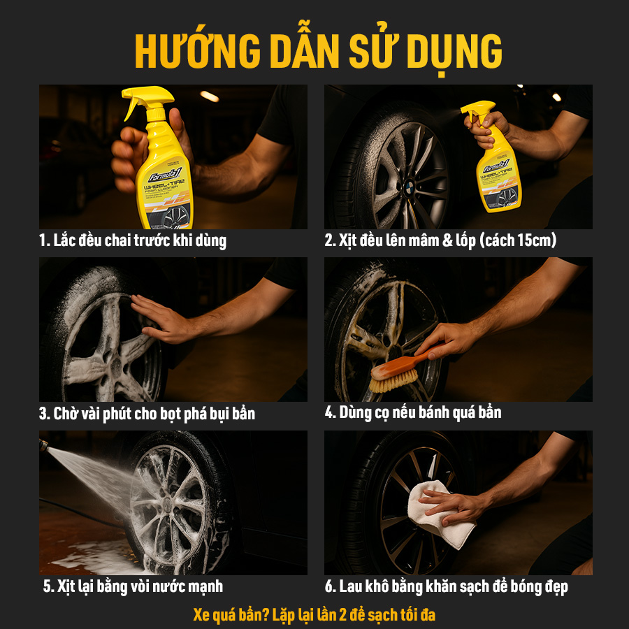 Đánh bóng mâm + Vỏ xe (Wheel+Tire) Formula 1 (680ml) # 615264