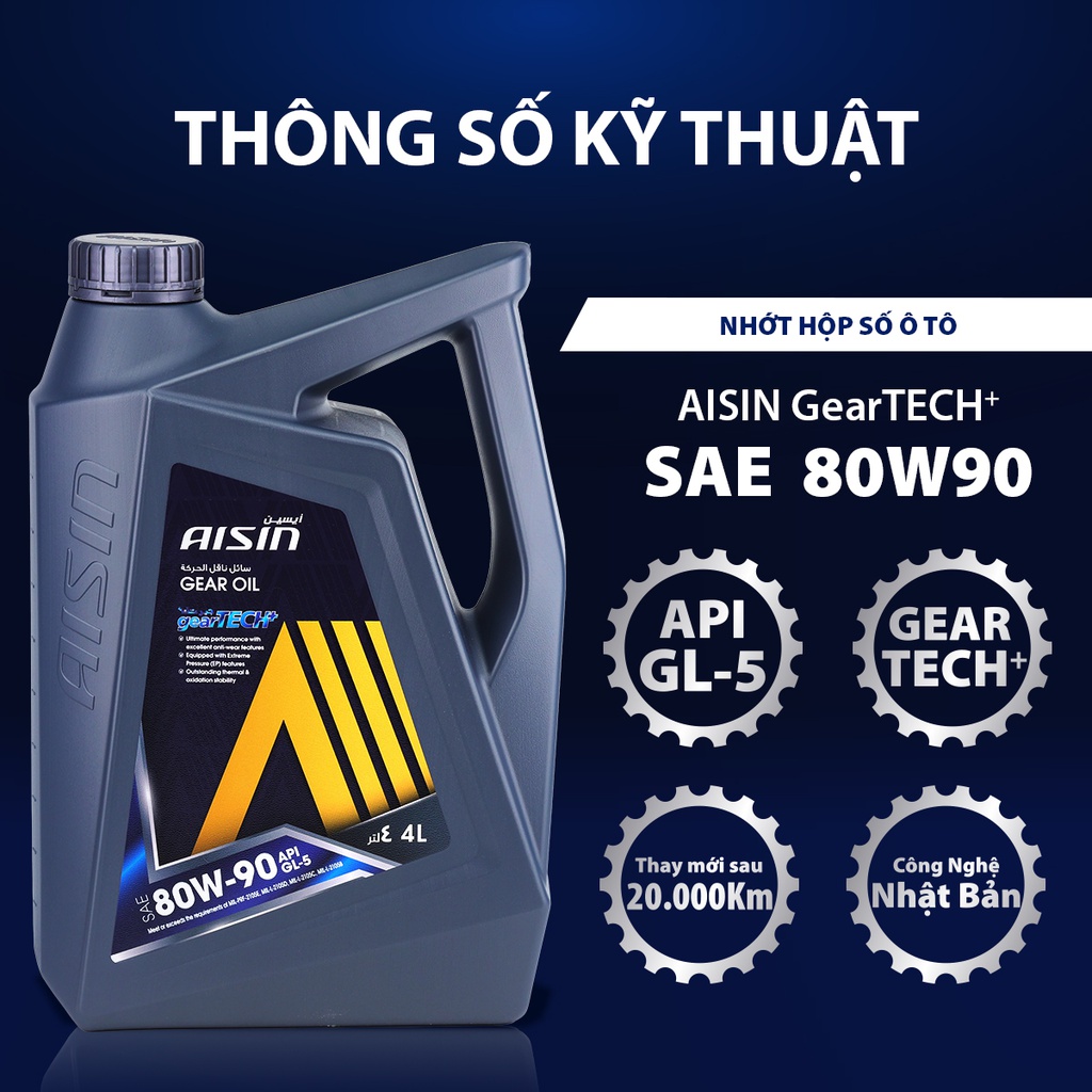 Nhớt Hộp Số Thường Aisin 80W-90 GL-5  4 Lít GSL58094P