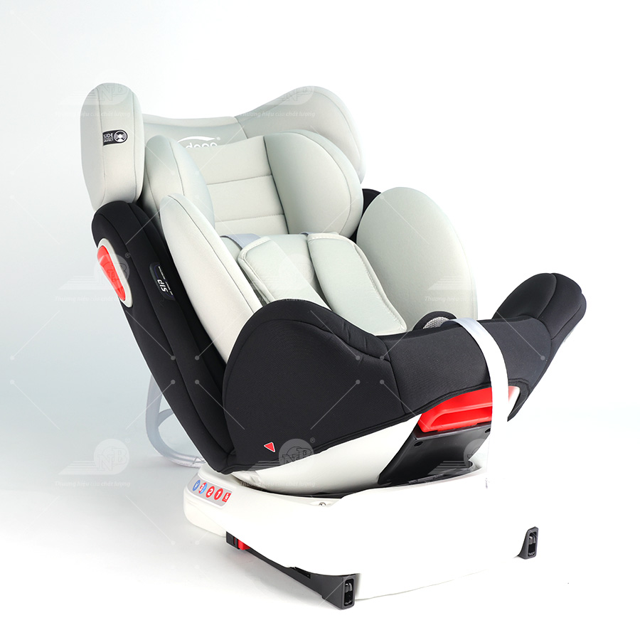 Ghế an toàn cho trẻ em trong xe hơi kiểu ISOFIX xoay 360 độ QM-360A Xám