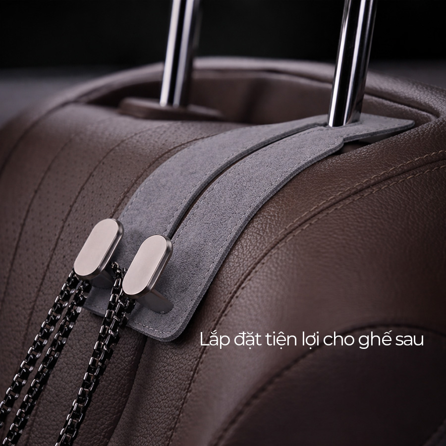 CIND BO-N021 (Xám) Móc treo đôi sau ghế (da)