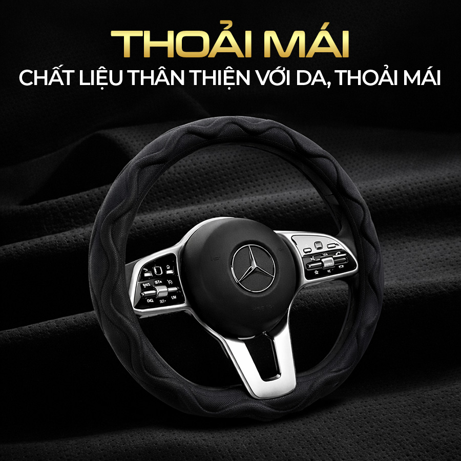 Bao vô lăng CIND  PU+TPE kiểu D Y019D size M đen