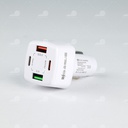 Đầu sạc 2 cổng USB+2 Type C PD20w BK365 trắng