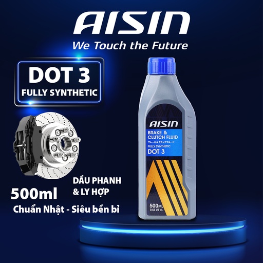 [9NABFSDT305L] Dầu thắng Aisin DOT 3 0.5 Lít BFSDT305L