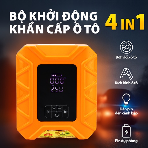 [MBJLX7] Máy bơm 4in 1 (bơm+kích bình+đèn+nguồn cáp) X7