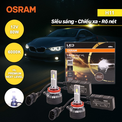[BDOLEDH6211CW] Bóng Led Pocky 2 H11 H6211CW 12V 80W 6000K 2 bóng/hộp Hiệu Osram